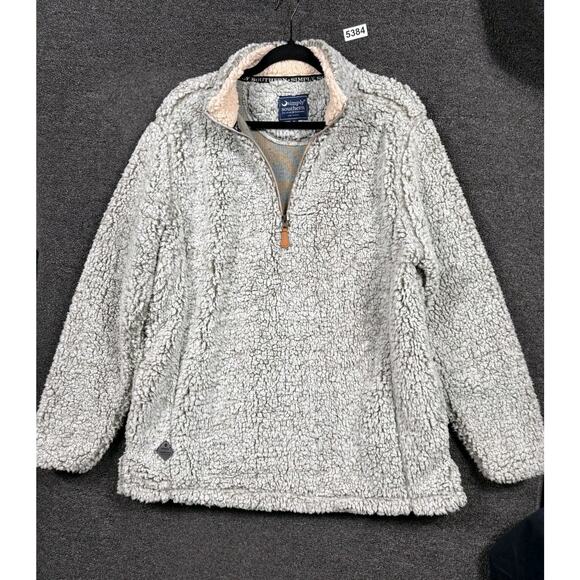 Simply Southern Pullover Womens XL Gray Sherpa Fleece Quarter Zip Teddy Cozy - Picture 1 of 9
